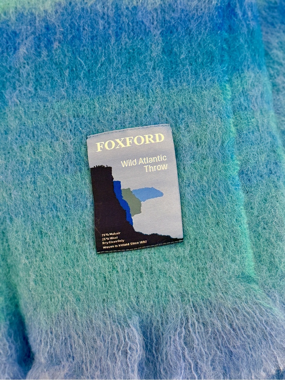Foxford Wild Atlantic Blue Ombre Throw - Picture 8 of 10